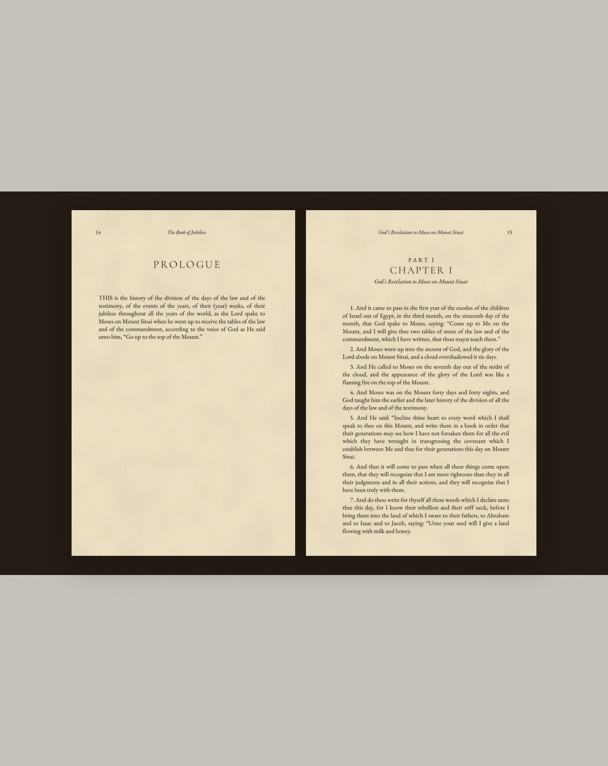 Open spread: the Prologue and Chapter I, typeset as printed